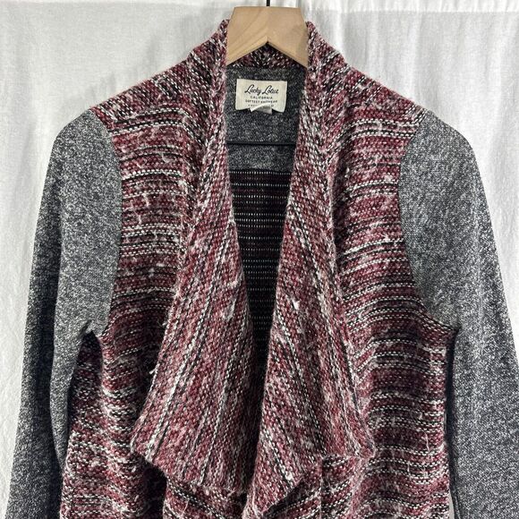 Lucky Lotus Lucky Brand Waterfall Wool Blend Knit Cardigan Sweater Womens M - Picture 4 of 13
